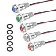 thumbnail image 1 of Uxcell 5Pcs 8mm Luz Indicadora, Lámpara de Señal LED Metálica Impermeable 110V-220V AC, Blanca/Roja/Azul/Verde/Amarilla, 1 of 6