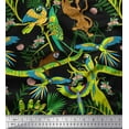 thumbnail image 1 of Soimoi Cotton Duck Fabric Branches,Parrot & Leopard Jungle Print Fabric by Yard 42 Inch Wide, 1 of 1