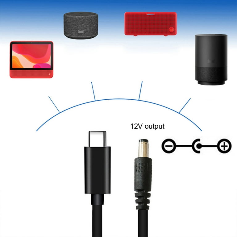USB C PD Type C to 12V 3.5/4.0/4.8/5.5mm 8in1 Power Cable for Wireless  Router