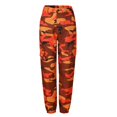 thumbnail image 5 of MITCOWBOY Cargo Pants, Women Camo Pants Cargo Trousers Camouflage Pants Elastic Waist Casual Multi Outdoor Jogger Pants with Pocket, Women's Pants, Cargo Pants for Women High Waisted, Orange 2Xl, 5 of 5