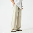 thumbnail image 4 of WEAIXIMIUNG Men's Overalls 36 X 30 Men's Summer Light and Loose Straight Tube Solid Color Basic Easy To Pants, 4 of 9
