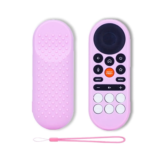 HYRACPO Soft Silicone Protective Case for VIZIO XRT281 TV Remote,Shockproof & Anti-Scratch Cover with Lanyard,Anti-Lost & Dustproof Protector-Pink