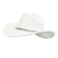 thumbnail image 7 of Fgnfyis British Style Cowboy Hat Elegant Wide Brim Western Rancher with Classic Embellishment for Fashion Outdoors Cowboy Hats for Women White, 7 of 7