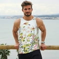thumbnail image 6 of KLL hummingbird in floral Print Men's Muscle Gym Workout Stringer Tank Tops Bodybuilding Fitness T-Shirts Tank Tops Men-Medium, 6 of 7