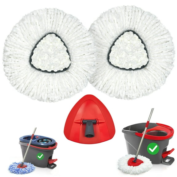 TidyBliss Mop Heads Replacements 2 Pack with Triangle Base for EasyWring 1 Tank System