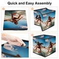 thumbnail image 4 of Surfing in Summer Foldable Cube Organizer with Handle for Clothes Storage Basket, 10.8"x10.5"x10.6", Large Capacity, 4 of 6