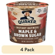 (4 pack) Quaker, Instant Oatmeal, Maple & Brown Sugar, 1.69 oz, 1 Count Cup