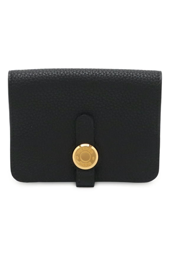 Pre-Owned HERMES Dogon Card Wallet/Coin Purse, Coin Business Holder/Card Case, Togo Leather,...