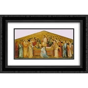 Giotto 2x Matted 24x14 Black Ornate Framed Art Print 'The Death of the Virgin'