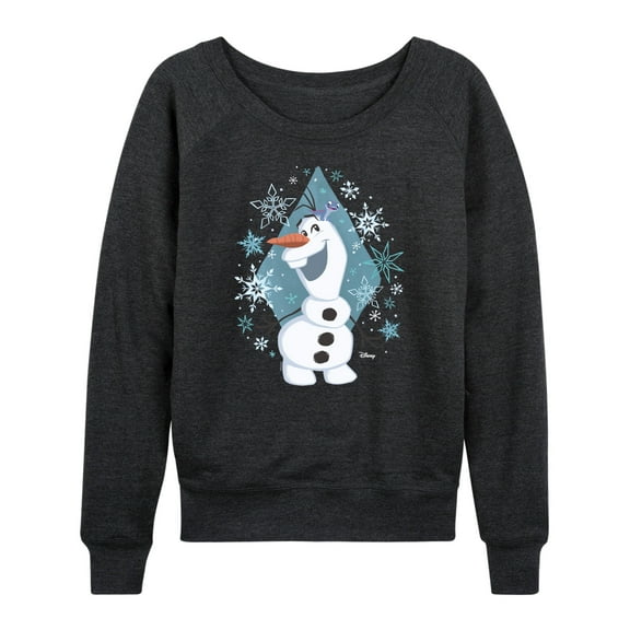 Frozen - Winter - Olaf Dancing In Snow - Women's Lightweight French Terry Long Sleeve Shirt