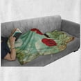 thumbnail image 6 of Poppies Soft Flannel Fleece Throw Blanket, Meadow Themed Composition with Blossoming Flowers Spring Season, Cozy Plush for Indoor and Outdoor Use, 50" x 70", Vermilion Pale Blue, by Ambesonne, 6 of 6