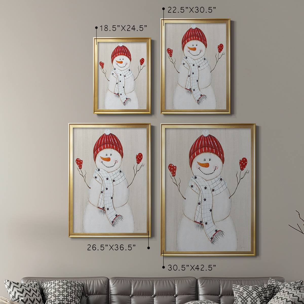Festive Snowman III Premium Classic Framed Print - Ready to Hang
