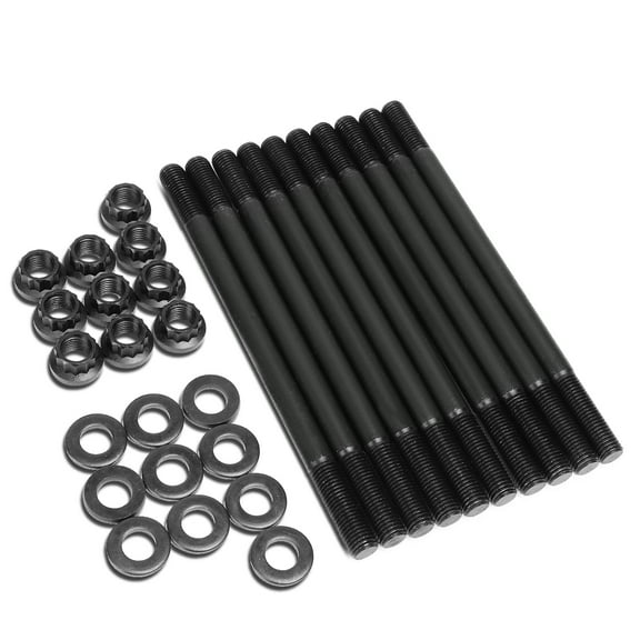 DNA Motoring LEPOW-026 For 1988 to 2005 Civic CRX/EL D to Series 12-Point Black Oxide Chromoly Cylinder Head Studs