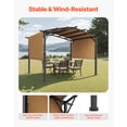 thumbnail image 2 of VEVOR 10 x 10 ft Outdoor Pergola, Arched Top Metal Pergola, Retractable Pergola with Sun Shade Canopy, Large Patio Shelter Pavilion, Heavy Duty Garden Pergola for Deck Backyard Porch Poolside, 2 of 9