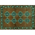 thumbnail image 1 of Ahgly Company Indoor Rectangle Abstract Turquoise Blue Contemporary Area Rugs, 2' x 4', 1 of 4