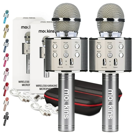 Mockins 2 Pack Silver Portable Microphones | Built in Bluetooth Speaker and Recording Mic price history on PriceWatchPro