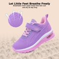 thumbnail image 3 of NRNHI Boys Girls Shoes Kids Sneakers Running Tennis Athletic Shoes Breathable Sport Walking Shoes (PinkPurple Size 4 Child), 3 of 6