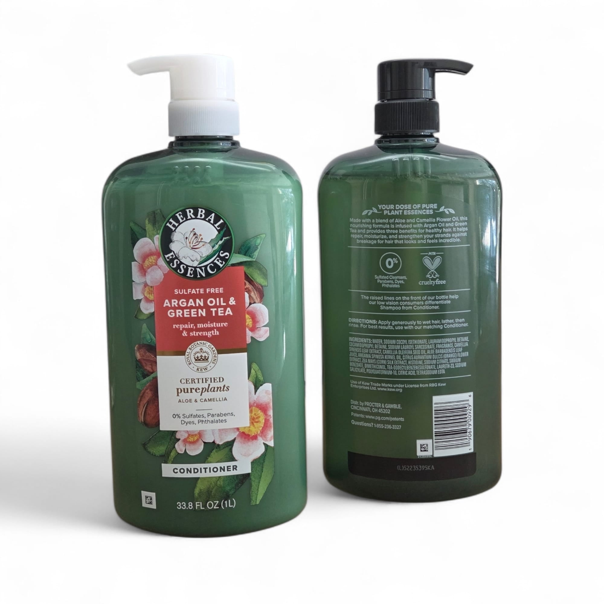 Herbal Essences Sulfate Free Argan Oil & Green Tea Shampoo & Conditioner Set, 33.8 fl oz Each