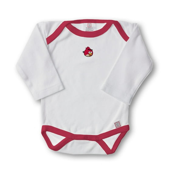 Classic Angry Birds Long-Sleeved Bodysuit, 1-Inch Red Bird, Newborn