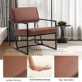 thumbnail image 5 of AVAWING Mid-Century Modern Accent Chairs (25” x30” x31”), Leather Retro Arm Chair with Metal Leg, Accent Chair for Living Room, Bedroom (Brown), 5 of 8
