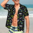 thumbnail image 4 of KLL Men's Hawaiian Shirt Short Sleeve Button Down Beach Shirts-Space Rockets, 4 of 6