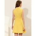 thumbnail image 4 of INSPIRE CHIC Robe Chemise Sans Manches Décontractée à Col en V Ceinturée Jaune TG, 4 of 5