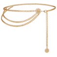 thumbnail image 1 of Cinturón con cadena de cintura WHIPPY de múltiples capas de metal dorado para mujer, 1 of 7