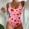 thumbnail image 1 of Acyse Womens Bikinis for Summer Clearance Juniors Cute And Fashionable Valentine's Day Beach Swimsuit Printed Summer On E-piece Swimsuit Swimsuit, 1 of 3