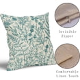 thumbnail image 4 of Teal Floral Pillow Covers 20x20 Set of 2 Botanical Print Vintage Spring Flower Plant Cream Decorative Throw Pillow Cases Outdoor Farmhouse Cushion Covers Decor for Sofa Couch Bed, 4 of 7