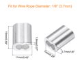 thumbnail image 2 of 200Pcs Aluminum Crimping Loop Sleeve for 1/8" Diameter Wire Rope, Double Ferrule Wire Rope Sleeve for Cable Line End, 2 of 6