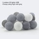 thumbnail image 1 of Lámpara de cadena colgante de luz de cadena de decoración de algodón de bola de luz para fiesta, boda, USB, iluminación, gris Vogacara HA006257-15, 1 of 6