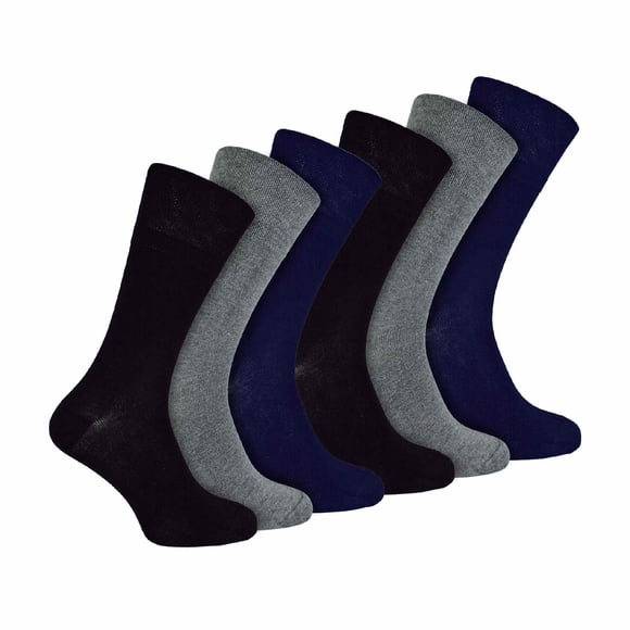 IOMI - Lot de 6 Chaussettes en Bambou pour Hommes Diabétiques / Chaussettes Extra Larges Sans Coutures, Amples, Non Élastiques