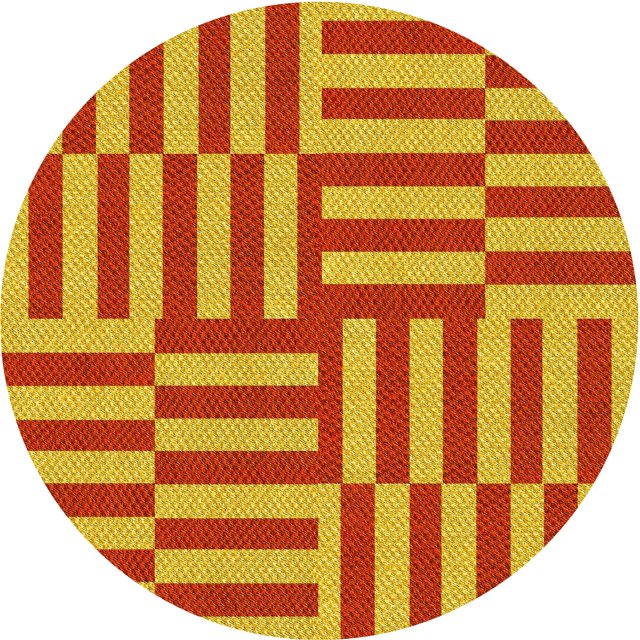 Ahgly Company Tapis Rond Lavable en Machine Intérieur Transitionnel Rouge Néon, 6 Pieds Rond