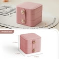 thumbnail image 3 of Casegrace Travel Three Layer Jewelry Box Women Girls Leather Multifunctional Organizer Earrings Necklace Storage Jewelry Case With Button Lock, 3 of 8