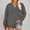 Gray, variant on Women's Plus Size Tops Long Sleeve Tee Casual Solid Color Pullover Fall Winter Button Up Shirts Green 2XL