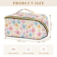thumbnail image 4 of FORMRS Makeup Bag Travel Cosmetic Organizer for Women Fold Flat Zipper Pouch with Handle, Cute Pastel Flowers Pattern, 4 of 8