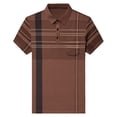 thumbnail image 4 of BUWTTED Men's Casual Golf Shirts Short Sleeve Button Down Striped Collared Shirts Summer Work T-Shirt, 4 of 6