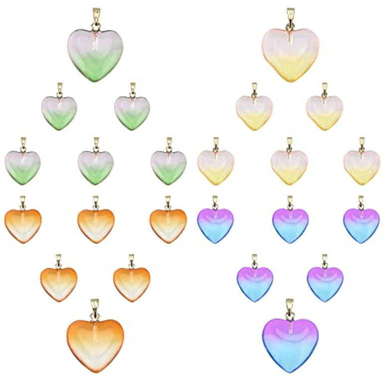Ipotkitt 20pcs Crystal Heart Charms Valentine Heart Charms Cubic Zirconia  Heart Charms for Jewelry Making Bracelets
