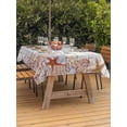 thumbnail image 3 of Outdoor Tablecloth with Umbrella Hole for Patio/Picnic/Party/Camping, Orange Coastal Waterproof Table Cloth Rectangle Table Cover Washable, Beach Nautical Coral Starfish Vintage (52"x 70"), 3 of 9