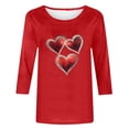 thumbnail image 4 of Xuyuer Women's Casual Daily Round Neck Three-Quarter Sleeve Loose T-Shirt, Comfortable 3/4 Sleeve Top for Spring Summer Everyday Fashion and Relaxed Weekend Wear, 4 of 5
