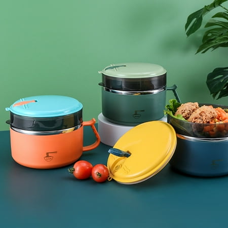 

Yirtree 1200ml/1500ml Noodle Bowl Eco-friendly Good Seal Performance Stainless Steel Anti-scalding Soup Liquid Bowl for Home