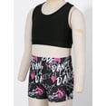 thumbnail image 6 of JanJean Girls 2 Piece Dance Outfit Gymnastics Racer Back Crop Top with Boyshort Sport Athletic Dancewear Rock Music Rose 10-12, 6 of 7