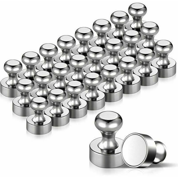 Imanes de nevera, 24 imanes de metal resistentes de 12 x 16 mm - Imanes de nevera de acero inoxidable para tablero de corcho, nevera y más. - con caja de almacenamiento esquí esquí Gafas de esquí