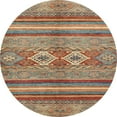 thumbnail image 1 of Ahgly Company Machine Washable Indoor Round Abstract Camel Brown Area Rugs, 8' Round, 1 of 7