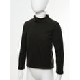 thumbnail image 4 of XUNZOO Kids Boys Girls Solid Color Thermal Underwear Tops Turtleneck Baselayer Warm T-Shirt Long Black 130, 4 of 6