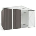 thumbnail image 2 of Aoxun 9.6’x 7.8’ Outdoor Storage Shed, Metal Garden Tool Shed with Lockable Door, Galvanized Steel Shed for Backyard, Lawn and Patio, Gray, 2 of 7