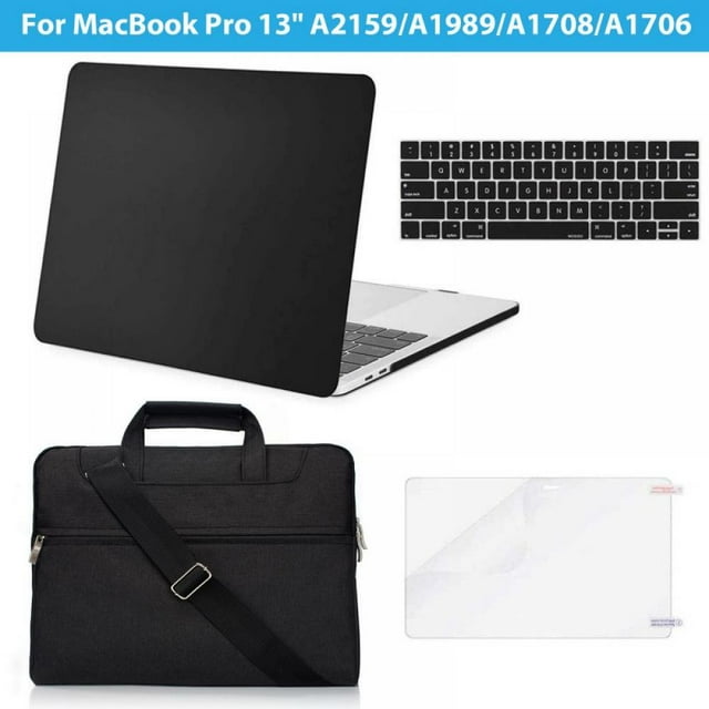 MesaSe Plastic Hard Case&Laptop Sleeve Bag&Keyboard Skin Cover&LCD Film Screen Protector Compatible with MacBook Pro 13 Inch Case 2019 2018 2017 Release A2159 A1989 A1708 A1706