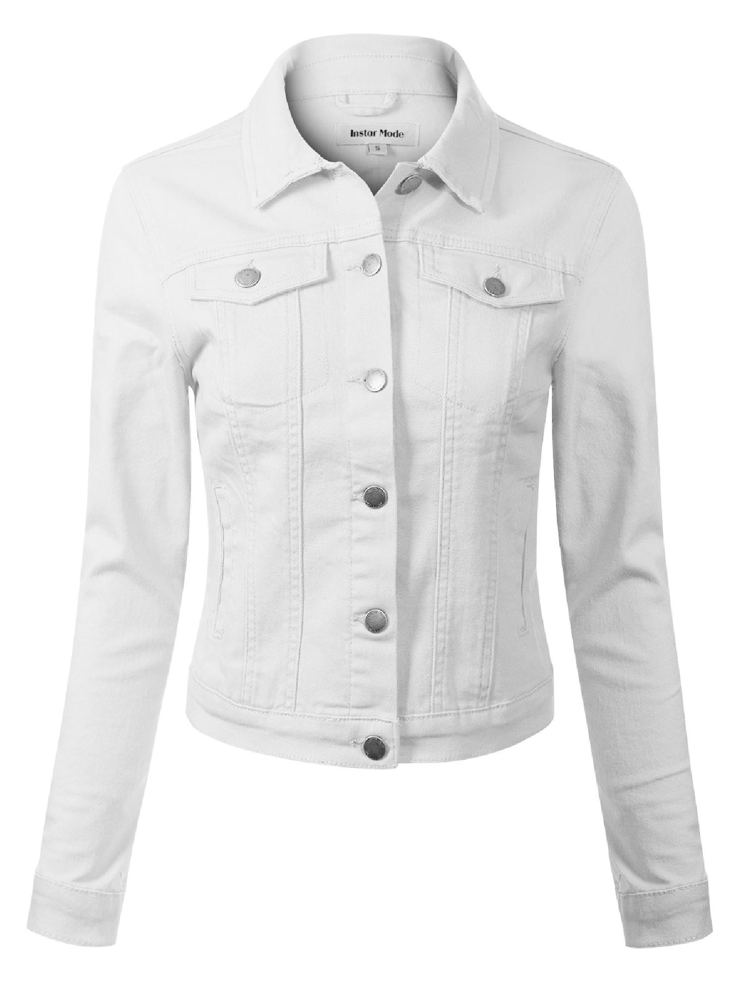 walmart white denim jacket