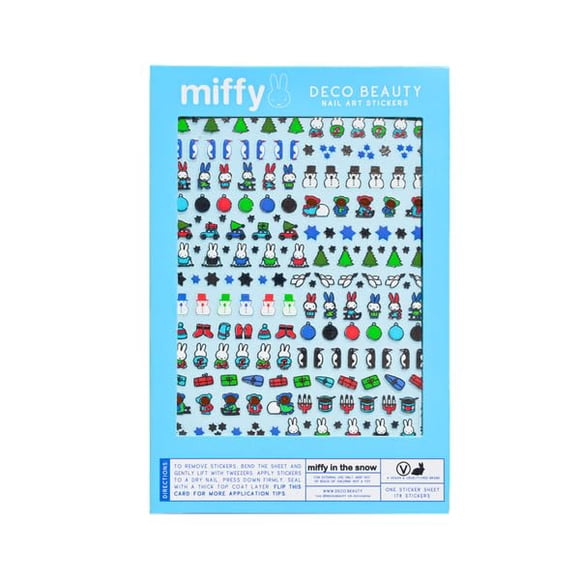 Deco Beauty Miffy in The Snow Pegatinas de uñas – Arte de uñas ligero y fácil de aplicar con diseño moderno – Pegatinas de uñas duraderas y duraderas para mujeres ideales para manicura DIY y uñas de c