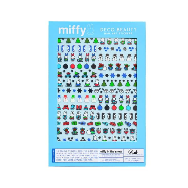 Deco Beauty Miffy in The Snow Pegatinas de uñas – Arte de uñas ligero y fácil de aplicar con diseño moderno – Pegatinas de uñas duraderas y duraderas para mujeres ideales para manicura DIY y uñas de c